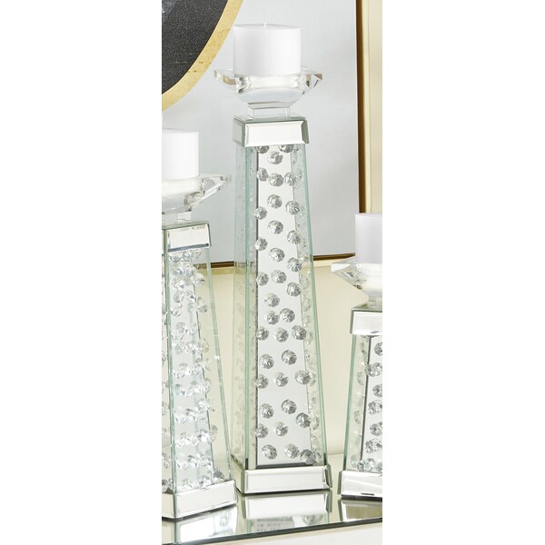 Sparkle 4 In. Contemporary Crystal Candleholder In Clear